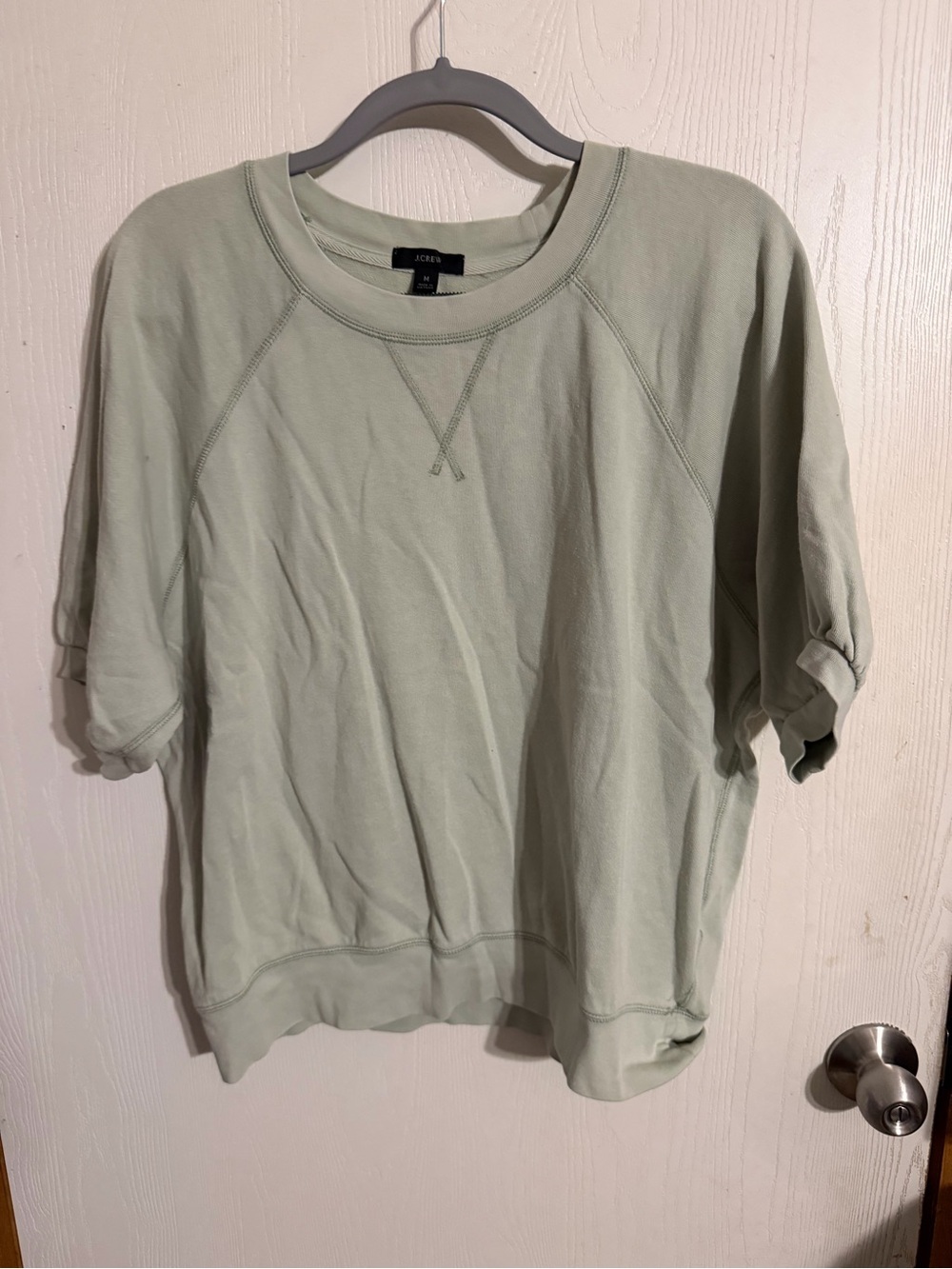 Size M J Crew Heritage terry short-sleeve sweatshirt light sage green
